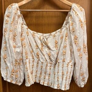 Like New AE Long Sleeve Smocked Blouse